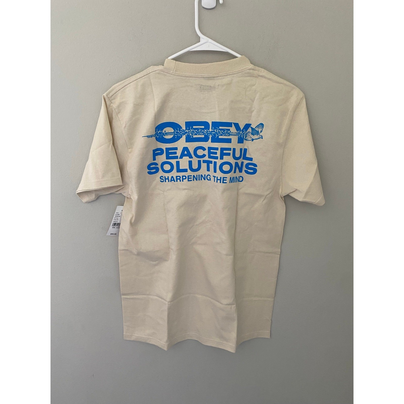 New Obey Clothing Peaceful Solutions Front Back Graphic Tee, Size XL