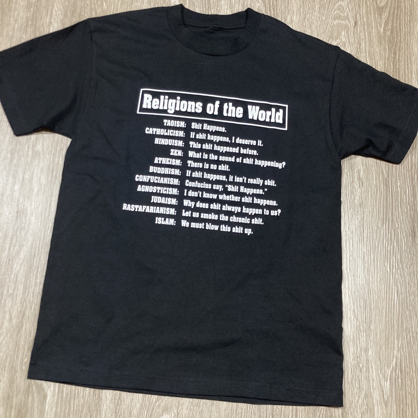 Religions Of The World Shirt M 90s 00s Y2k Blow Up Parody Crude Humor Funny Tee gallery
