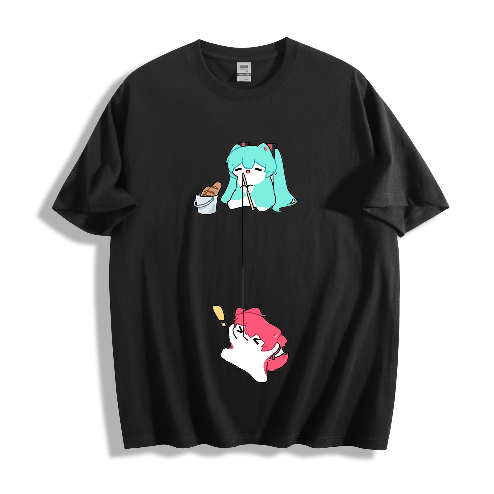 Kawaii Hatsune Miku x Kasane Teto T-Shirt- Cute Vocaloid Meme Graphic Unisex Tee gallery