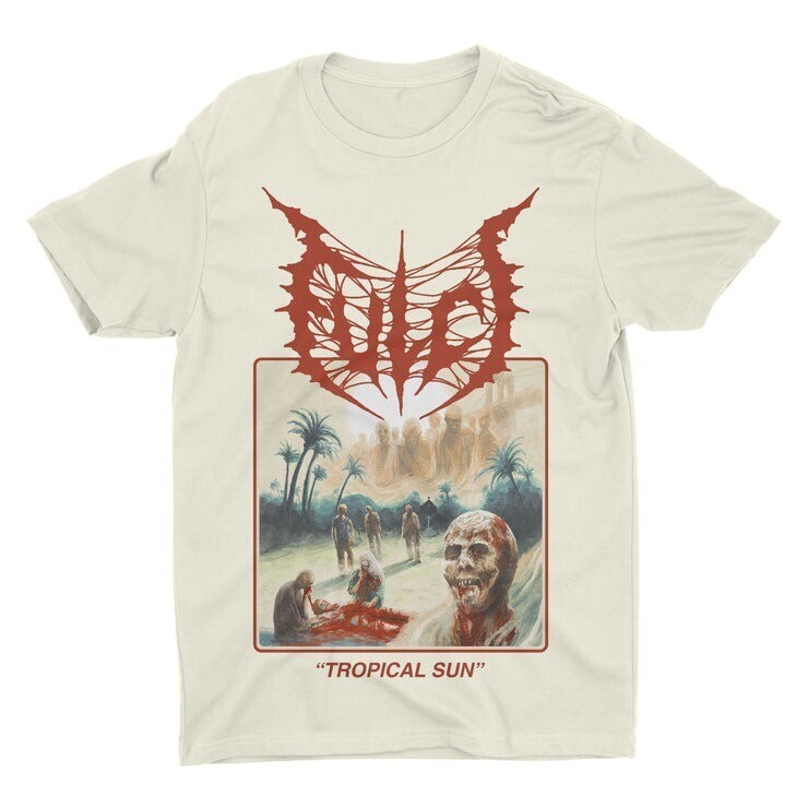 Fulci White Uniex Shirt, Tropical Sun t-shirt beige color size s to 3xl Q3456