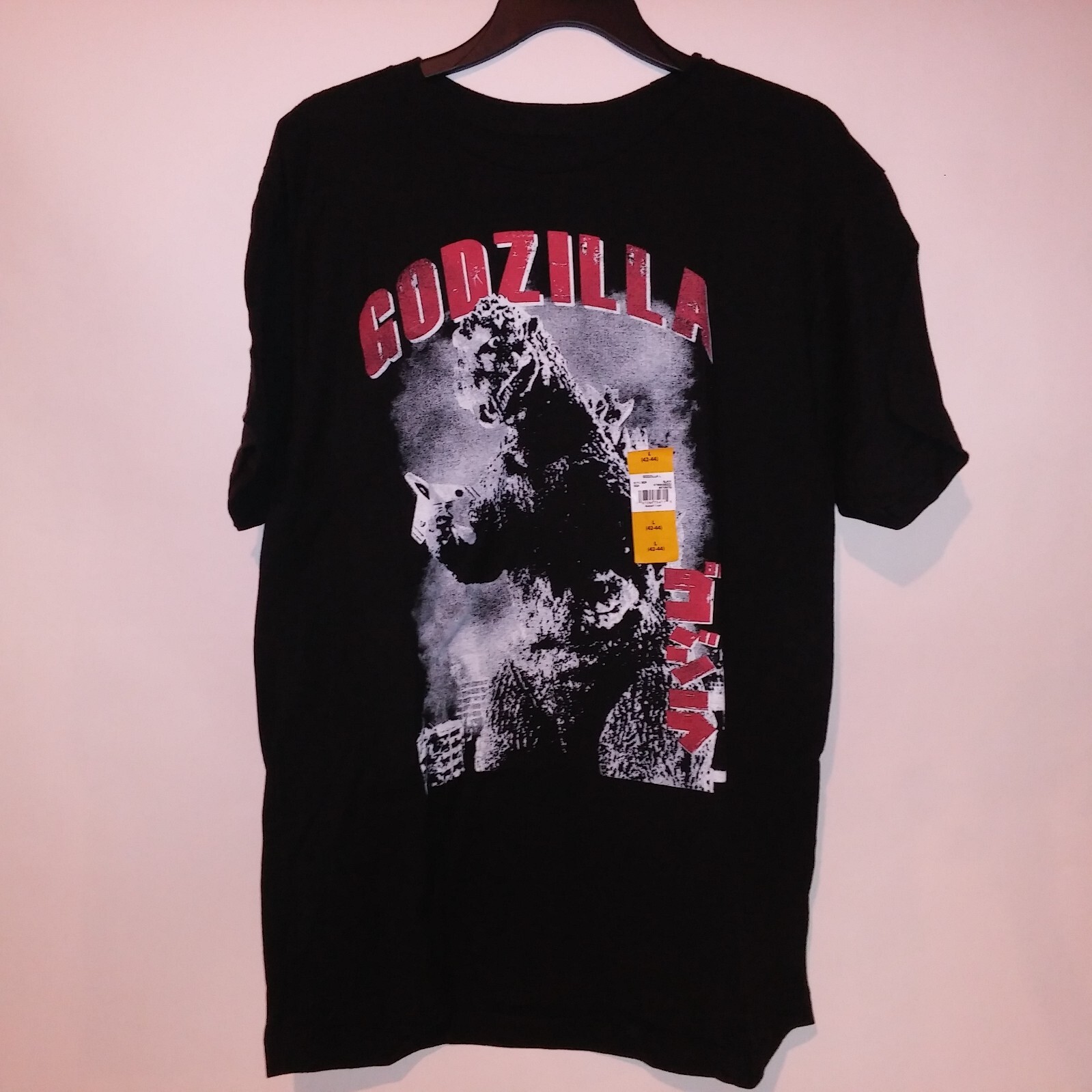 Godzilla T Shirt Mens Graphic Tee Large Black Red Short Sleeve Crew Neck New gallery