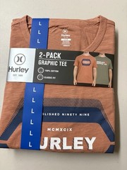 Hurley Men’s Graphic Tee, 2-pack – GREEN/ORANGE Or Blue/ Dark Blue-Pick Size