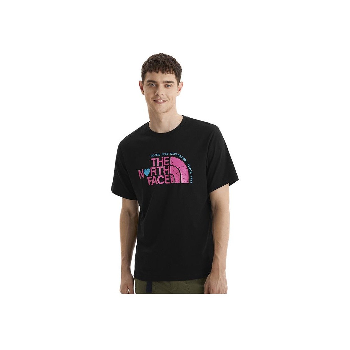 The North Face Heart Series Ss22 Heart Logo Letter Print Solid Color Round Neck gallery