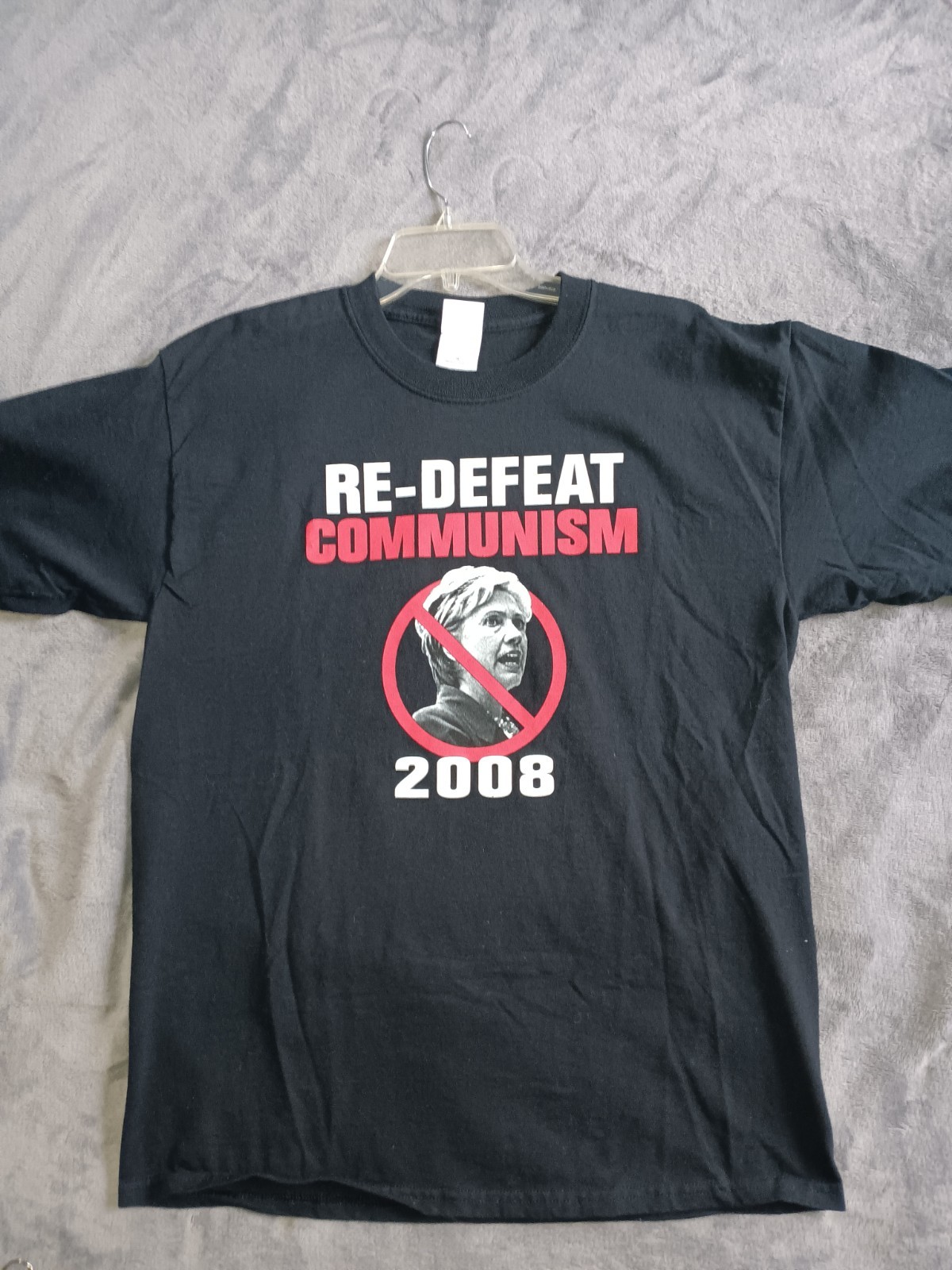 Vintage Hillary Clinton T Shirt Mens Large Black Defeat Communism 2008 gallery