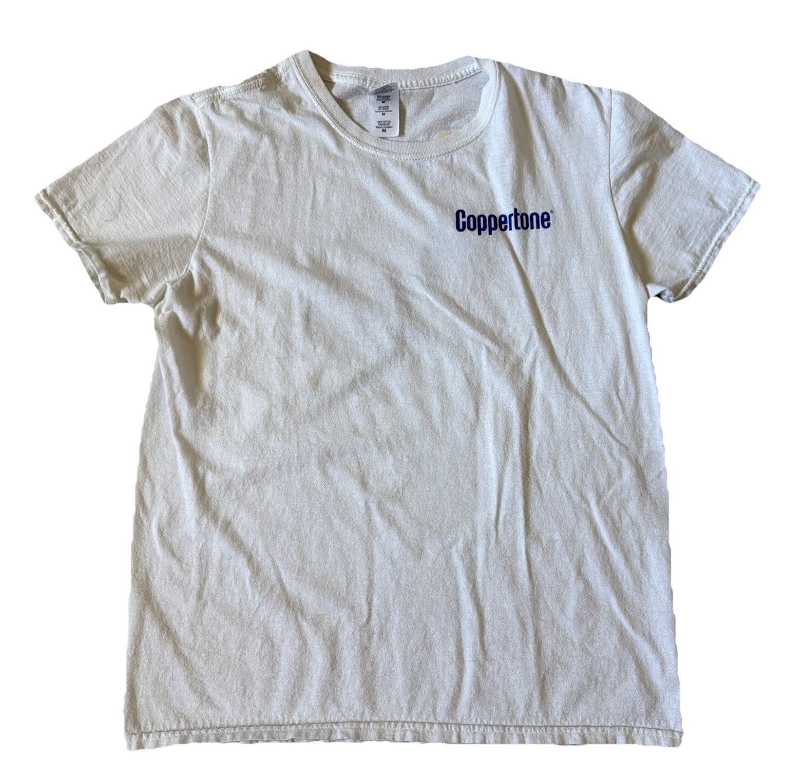 Coppertone Sunscreen Dog Baby Gildan Double Sided White T-Shirt Men Medium gallery