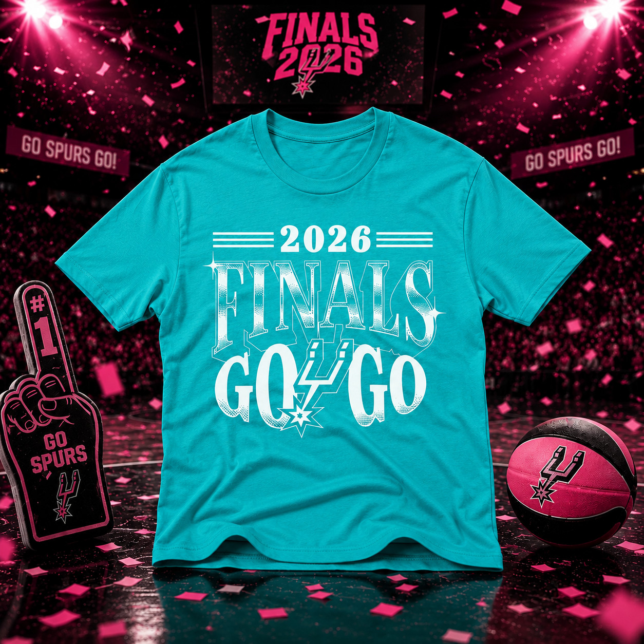 HOT TREND!!! NBA 2026 Finals Spurs Go Game T- Shirt Print Gildan