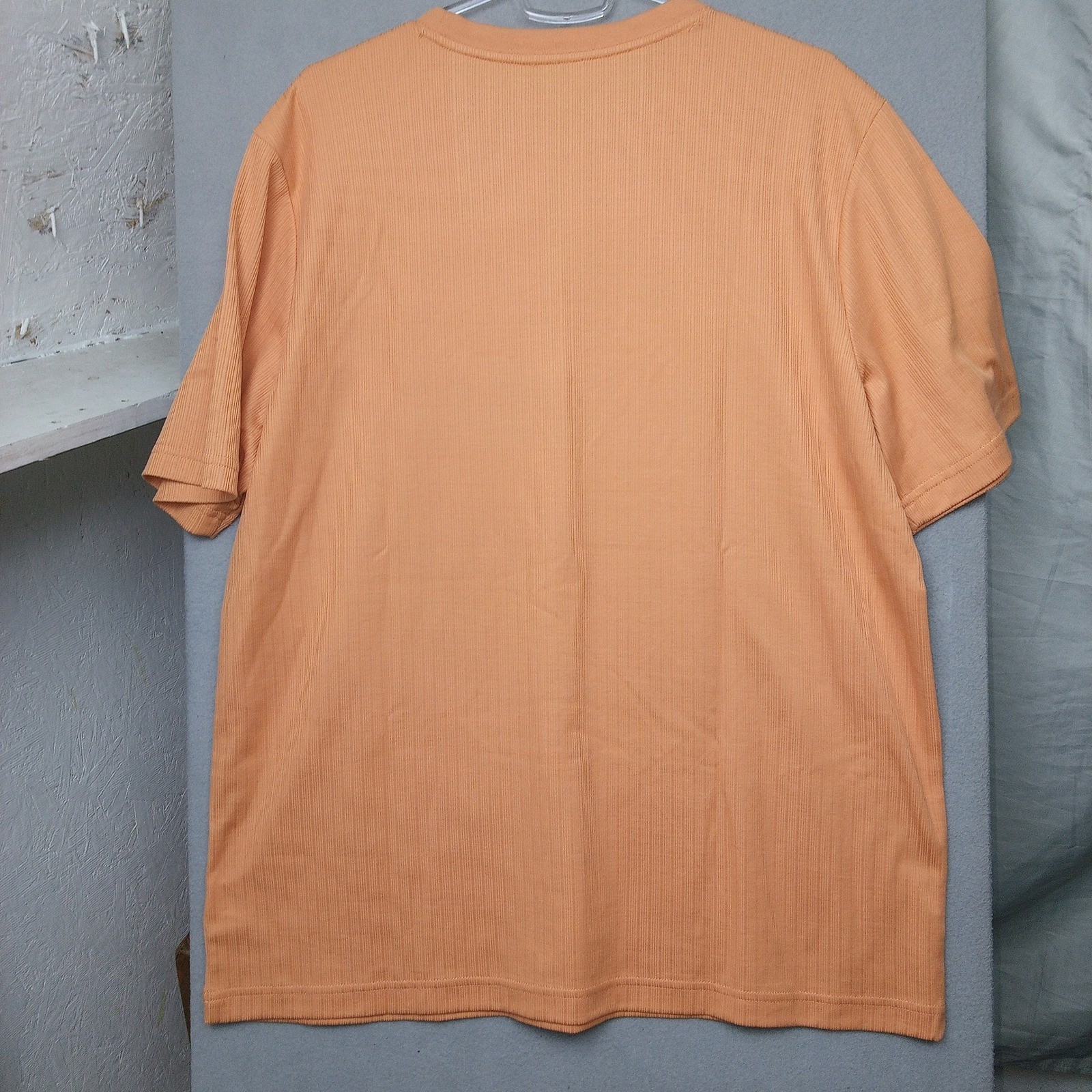 Croft & Barrow Mens Orange Ribbed Crew Neck T Shirt Easy Care Size Large gallery