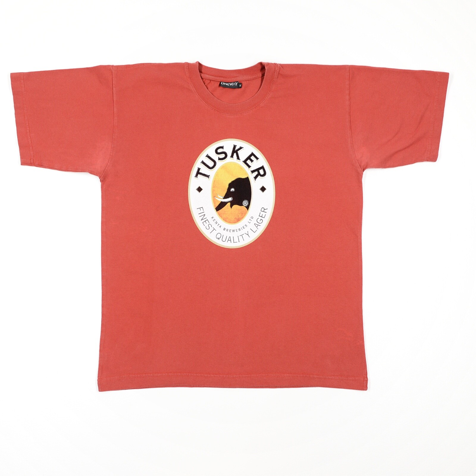 Tusker Lager Beer Kenya Breweries T-Shirt Adult XL Red Graphic Logo vintage gallery