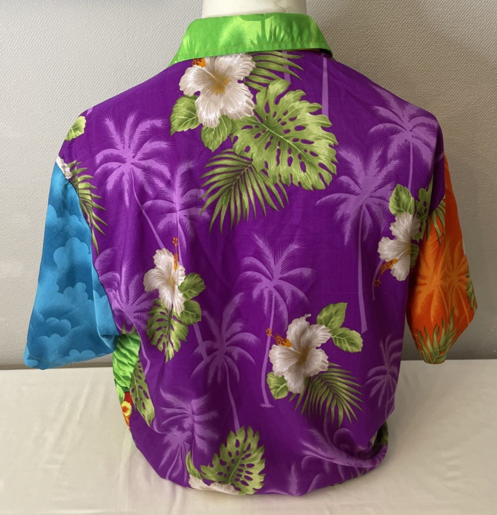 Cringe Clothing Hawaiian Shirt Colourful Palm Tree Island Summer Shirt Size XL gallery