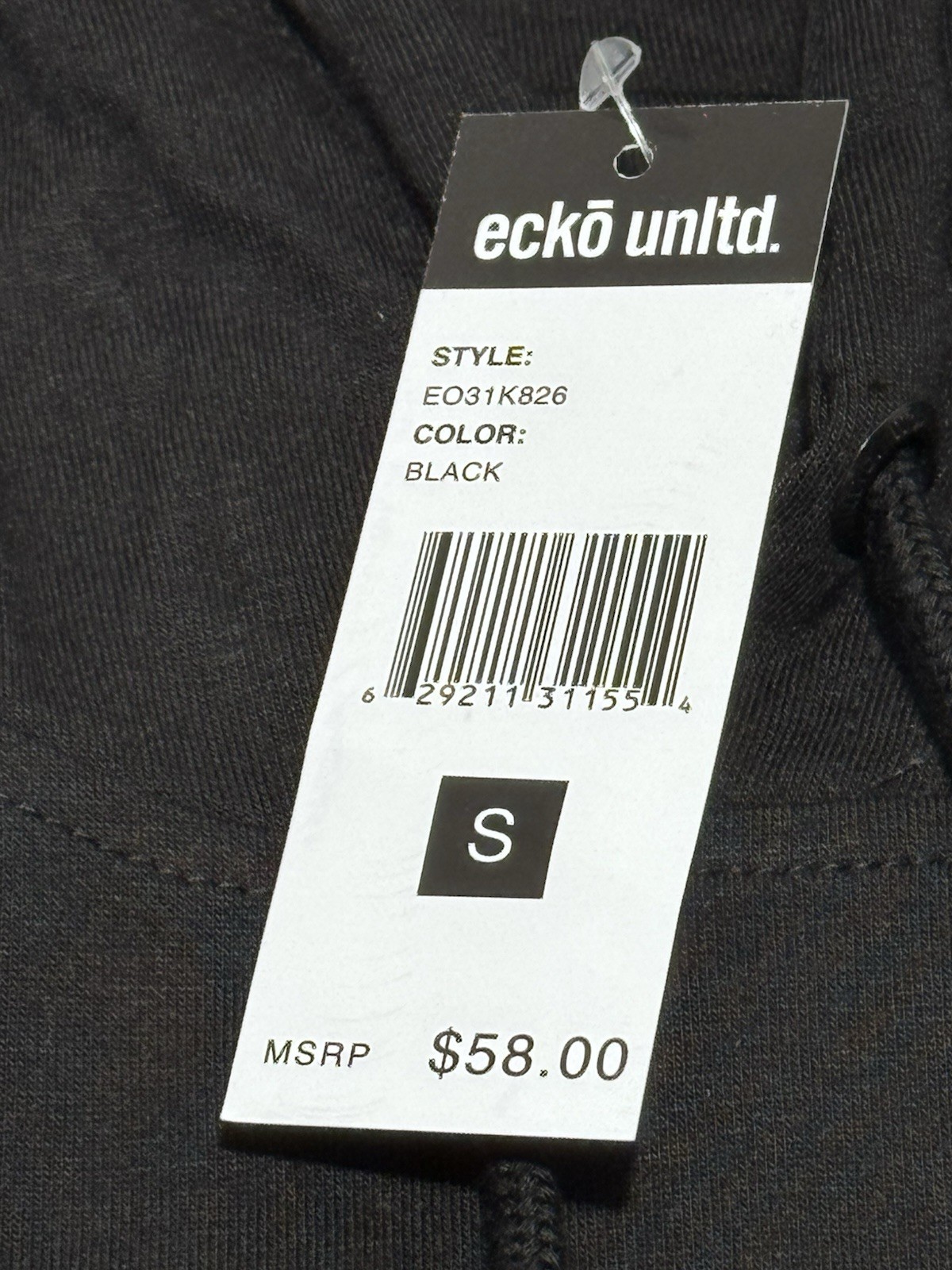 Ecko Unltd. Mens Small Black Shirt Hoodie Workout gym Thin Lightweight NWT gallery