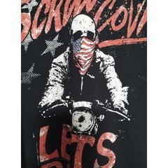 Screw ##### Let’s Ride Hell On Wheels Motorcycle Black T Shirt Size L Single…