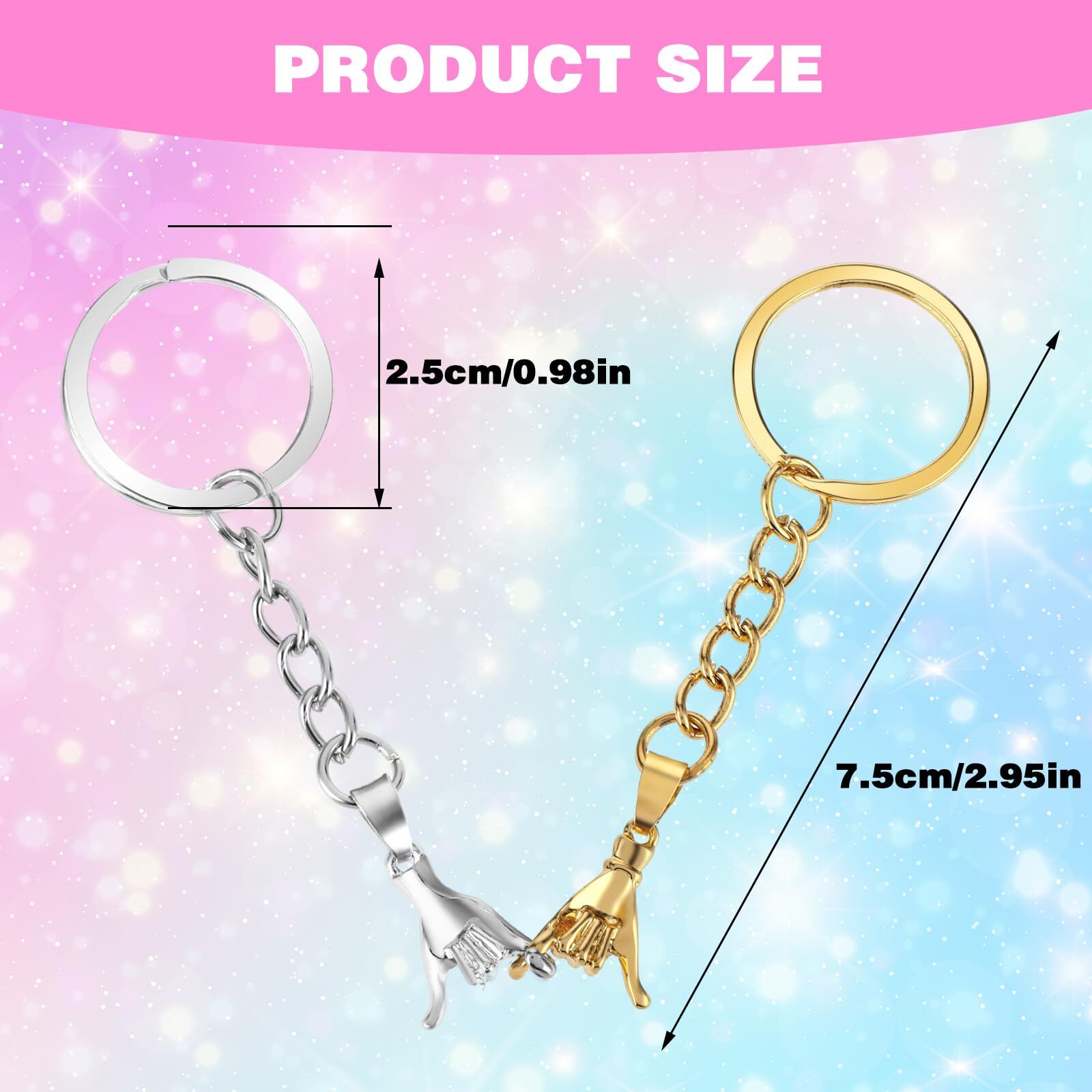 2 Pack Couples Keychain Pinky Promise Keychain Matching Key for Anniversary Gift gallery