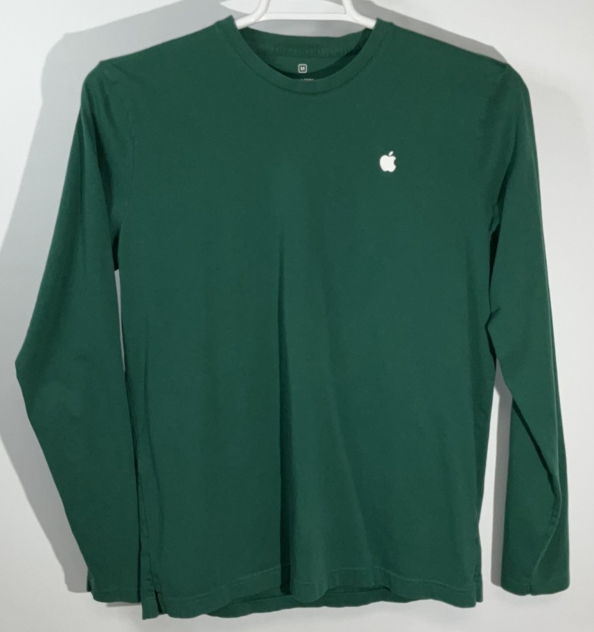 Apple Long Sleeve T-Shirt Men's Medium Green gallery