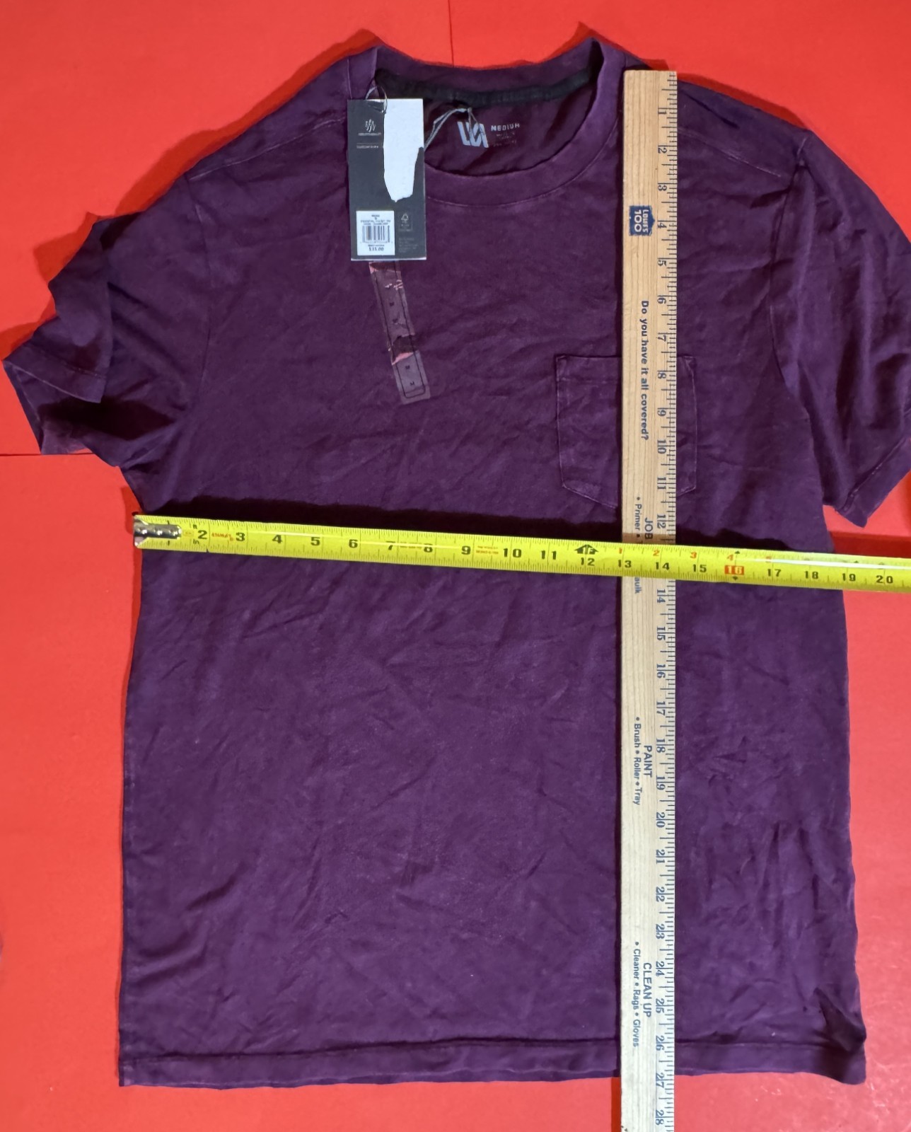 VRST Dark Cranberry Short Sleeve Essential Pocket Tee T Shirt Mens Size M NEW gallery