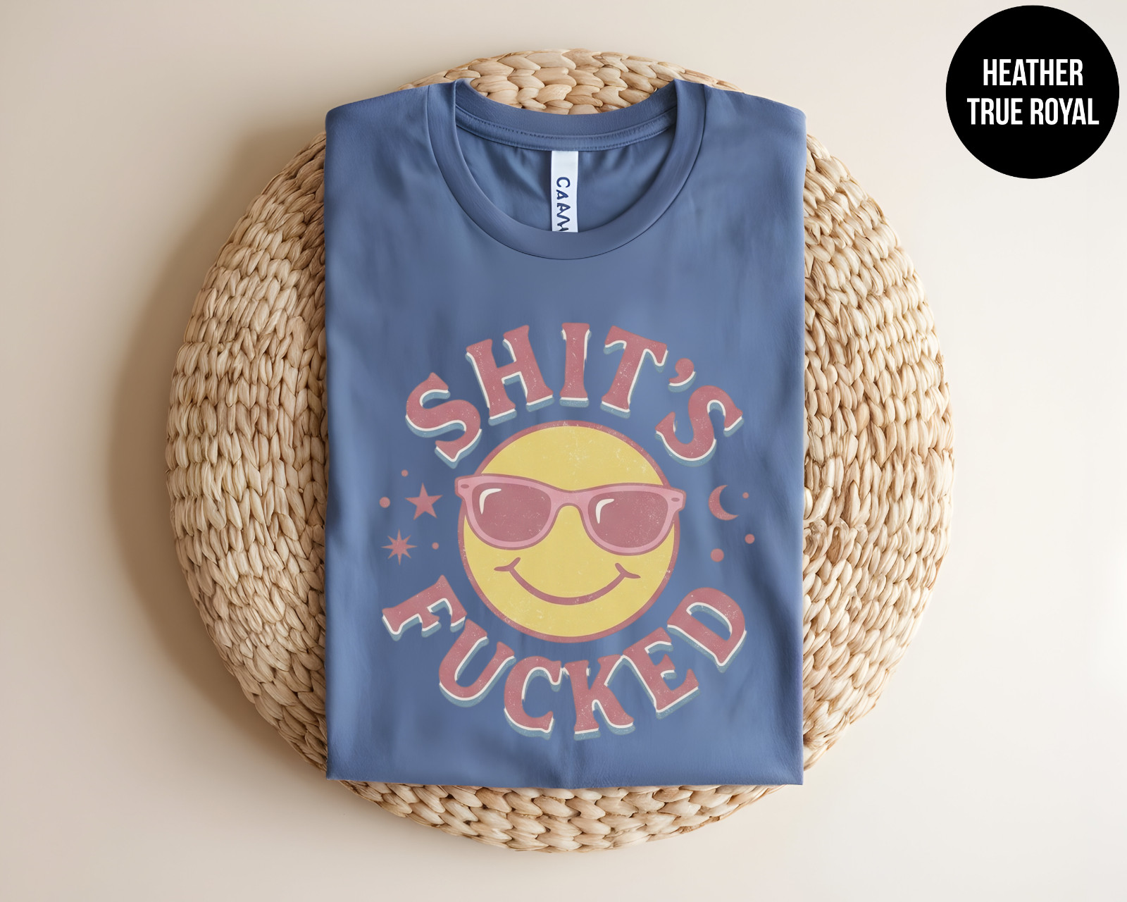 Funny Smiley Face T Shirt Sarcastic Graphic Tee Retro Aesthetic Top Adult Humor gallery