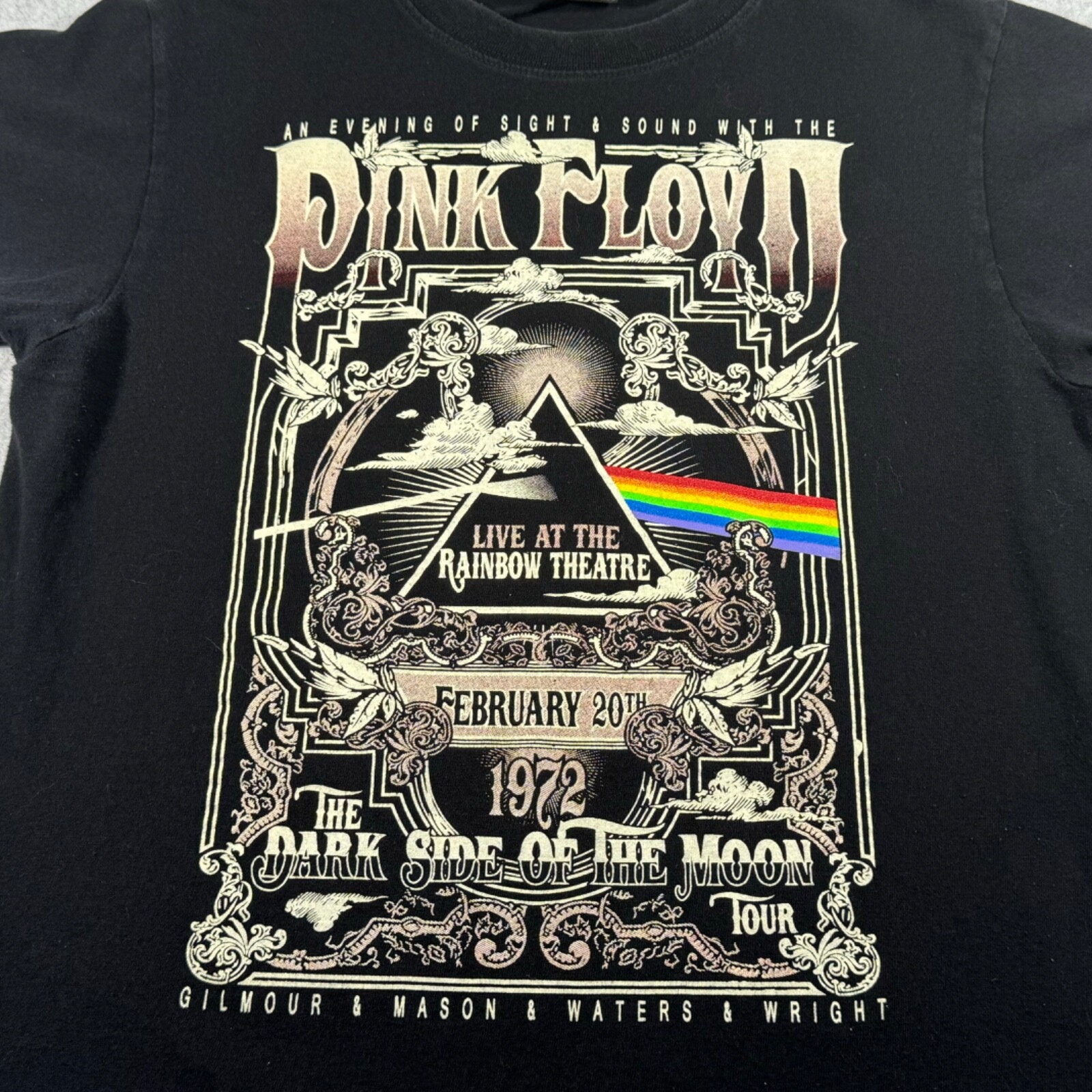 Pink Floyd Shirt Adult Small Black Live at the Rainbow English Rock Band Music gallery