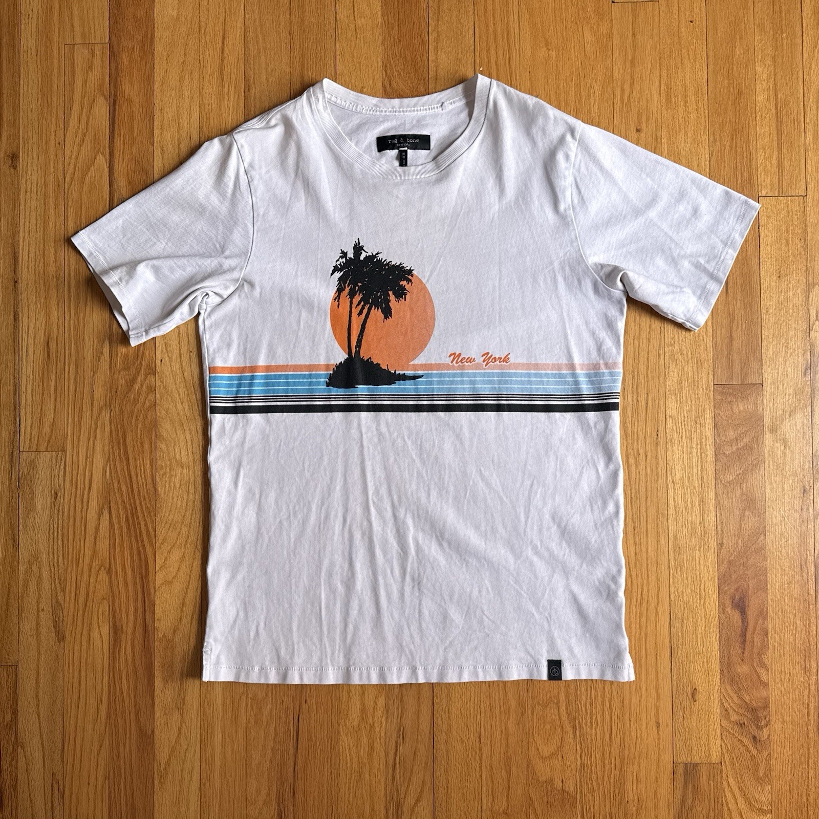 Rag & Bone New York T Shirt Men’s Medium White Short Sleeve Graphic Tee