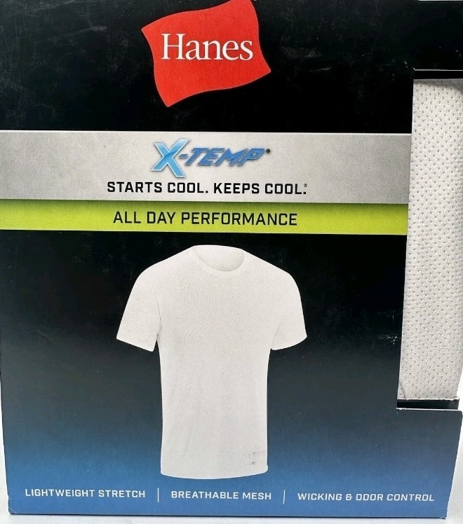 Hanes Men's X-Temp All Day Breathable Mesh Crewneck Undershirts 3-Pack XL gallery