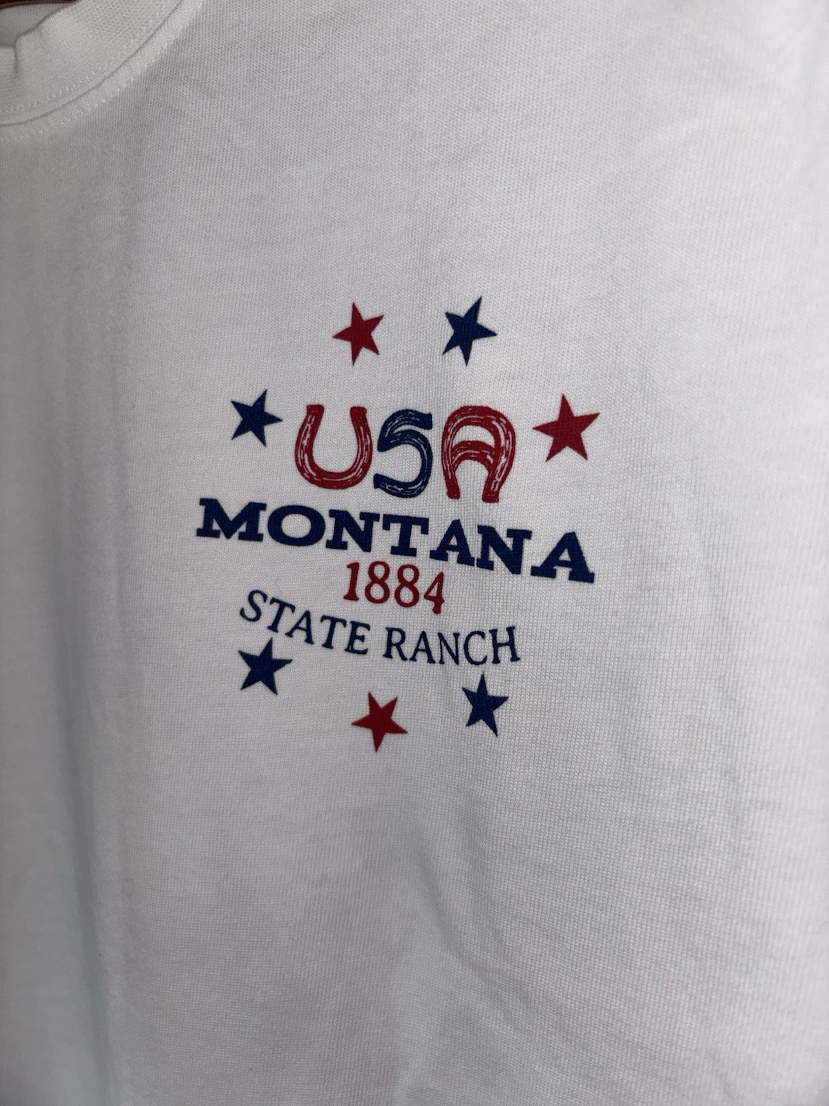 USA Montana 1884 State Ranch White Shirt Cowboy Theme Large Common People Brand gallery