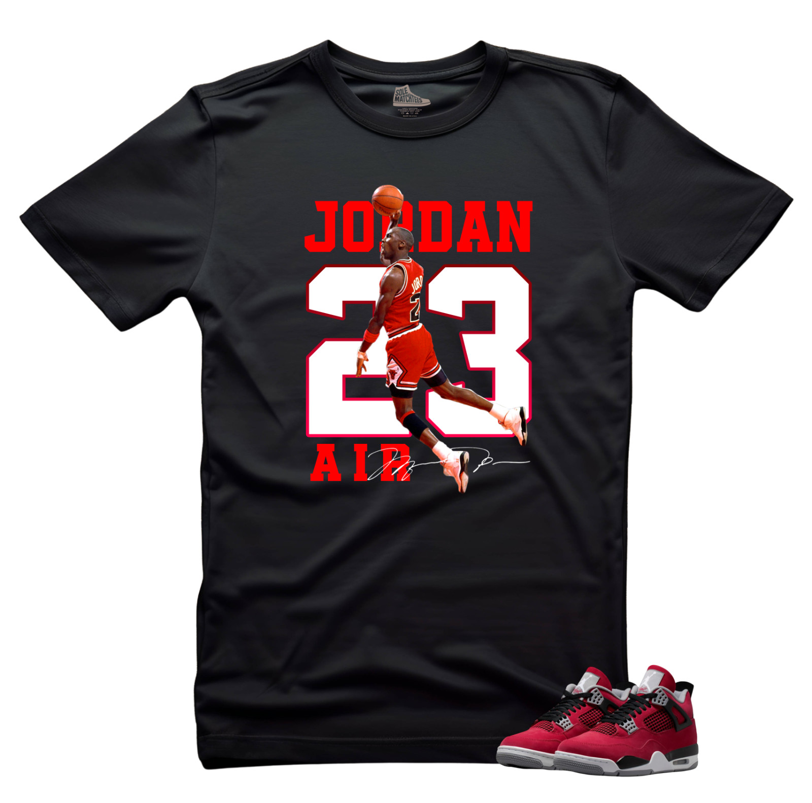 Shirt To Match Jordan 4 Toro Bravo Sneaker Tees- The 23 Black Unisex Tees