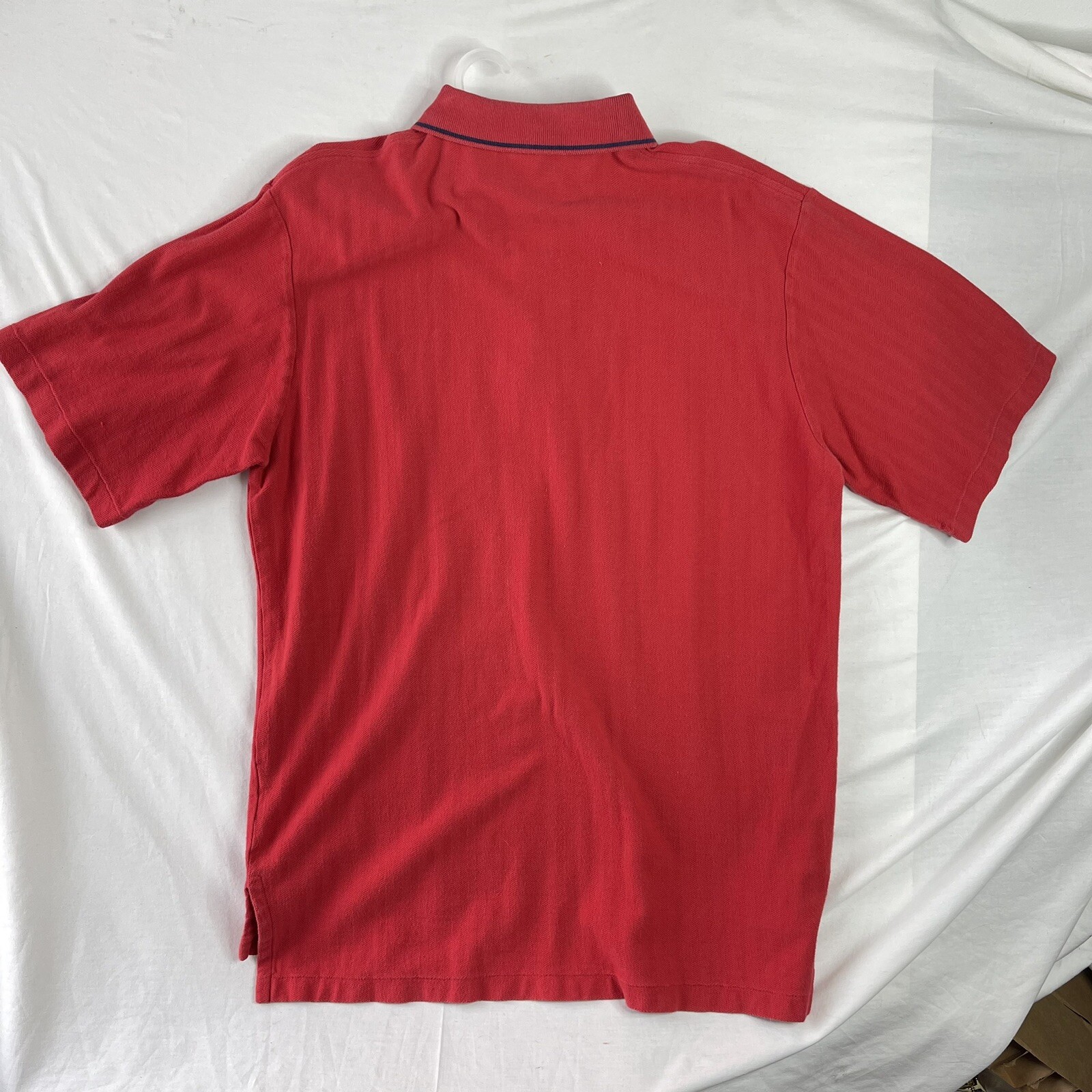 vtg Polo Ralph Lauren Herringbone Golf Polo Men's Sz Large L 100% Cotton Red gallery