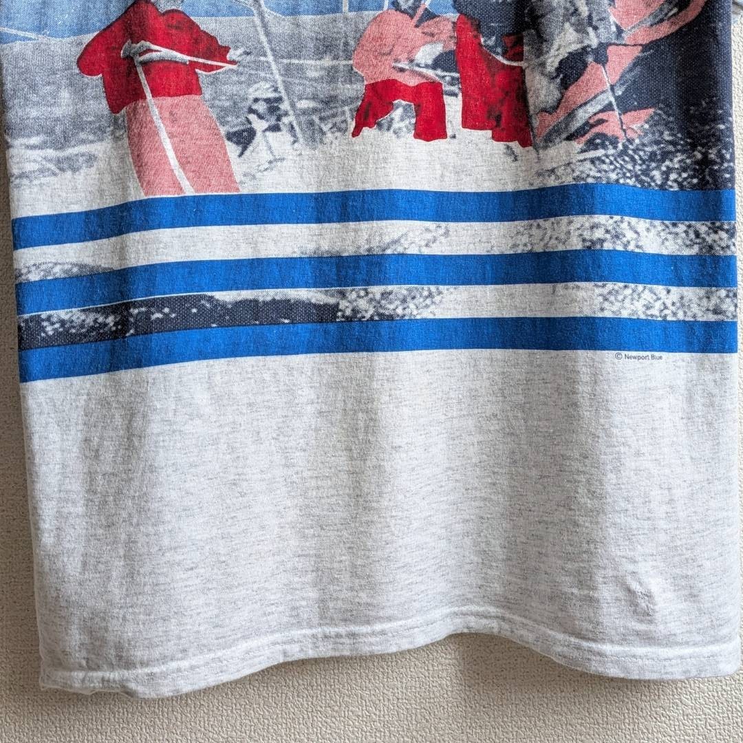 Vtg 90s Newport Blue Sailing Art T Shirt L Made in USA Single Stitch Sleeve Boxy gallery