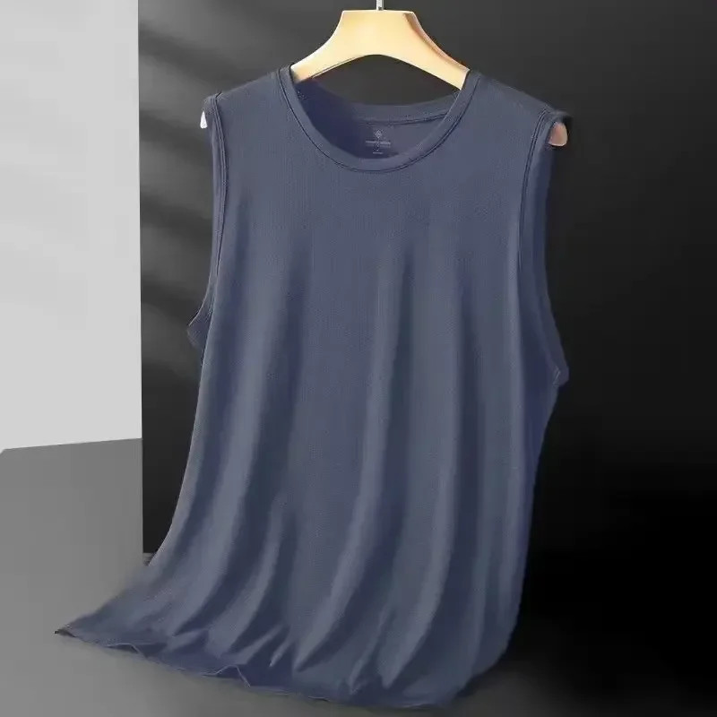 Men's Ice Silk Mesh Vest Lightweight Sports Summer Wear Sleeveless T-shirt Tank gallery