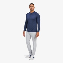 Mizzen + Main “EasyKnit” Henley Shirt, NWT – Men’s L + XL – Navy $78 Trim Fit