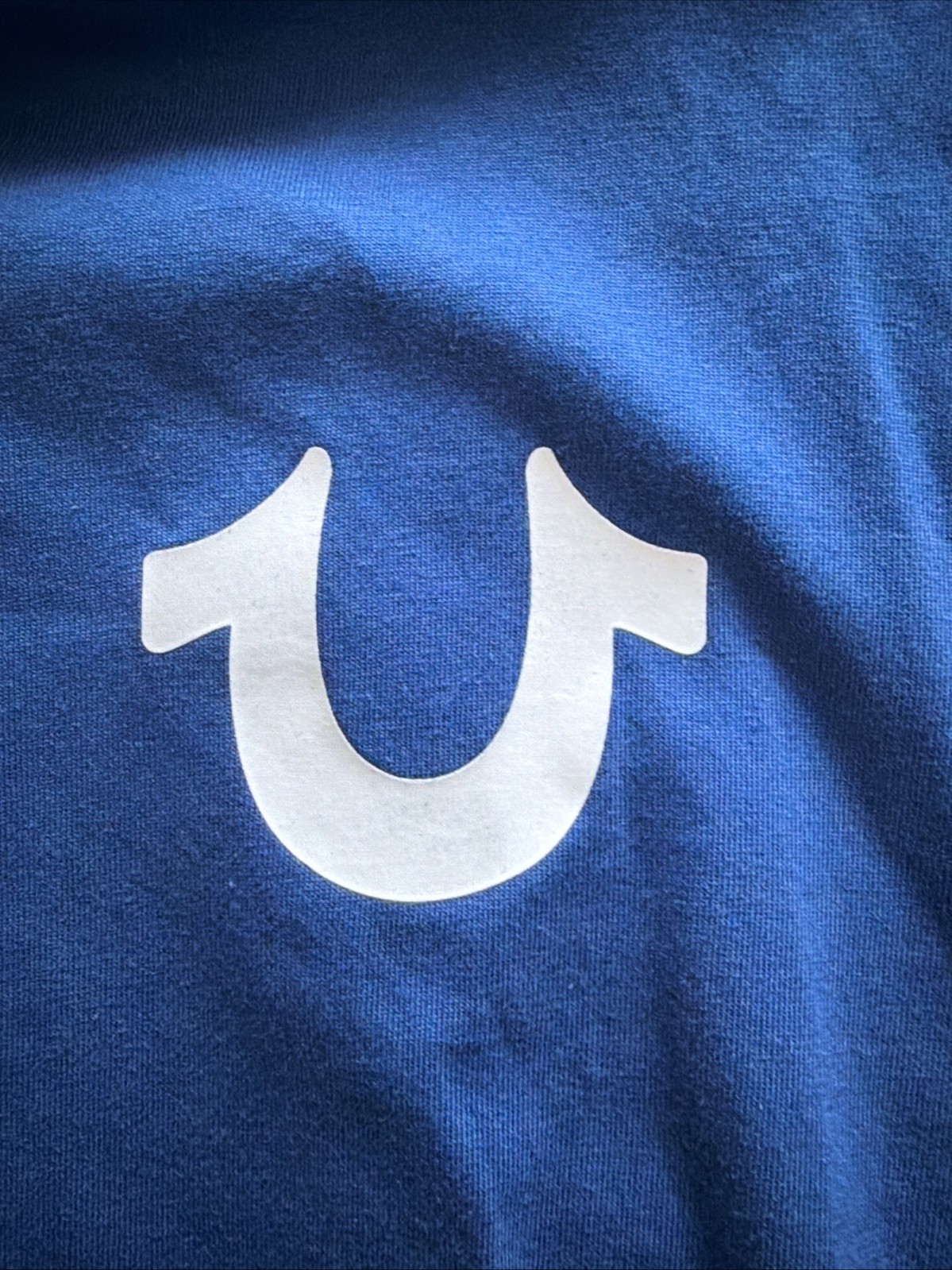 NWT True Religion Mens Buddha Horseshoe 100% Cotton Logo T-Shirt Blue 2XL $62 gallery