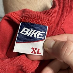 Vintage 90s Bike Blank Henley Button Red T Shirt Sz XL Made In USA Single Stitch