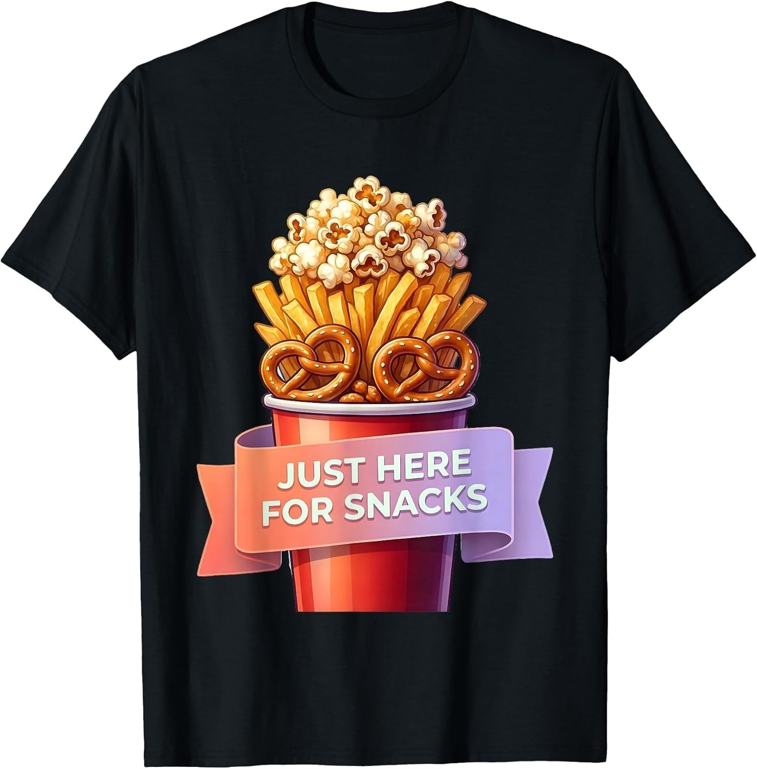 Just Here For Snacks Funny Teen Girl Unisex T-Shirt gallery