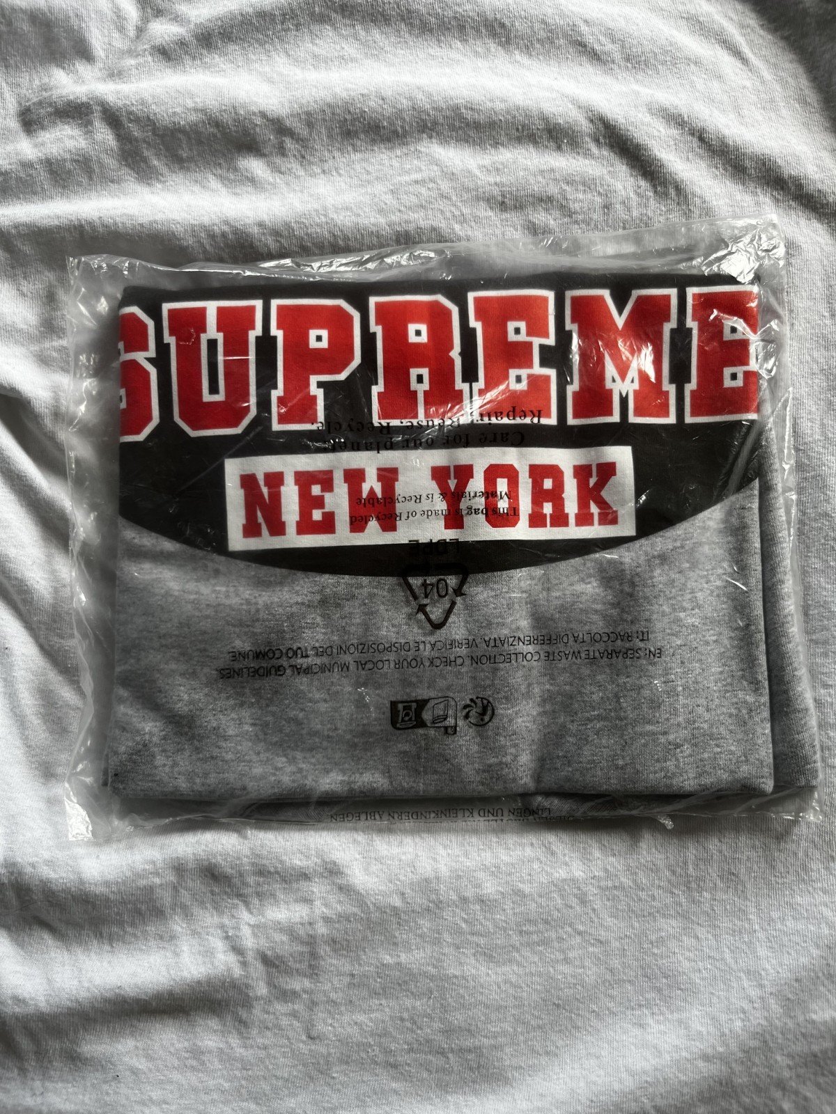 Supreme New York Tee Heather Grey Men's Medium - SS23 - BRAND NEW gallery