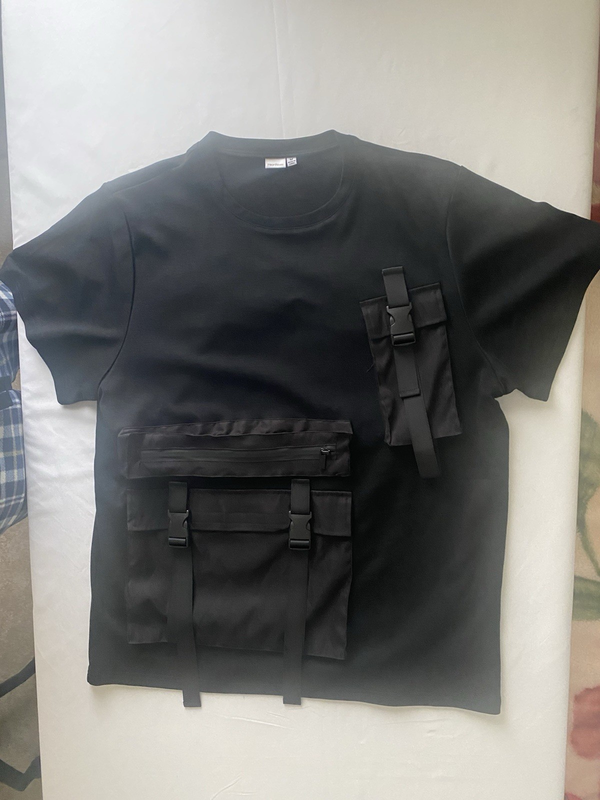 iHeartRaves Festival/Rave Black Utility Crew Neck T-Shirt Men's M gallery