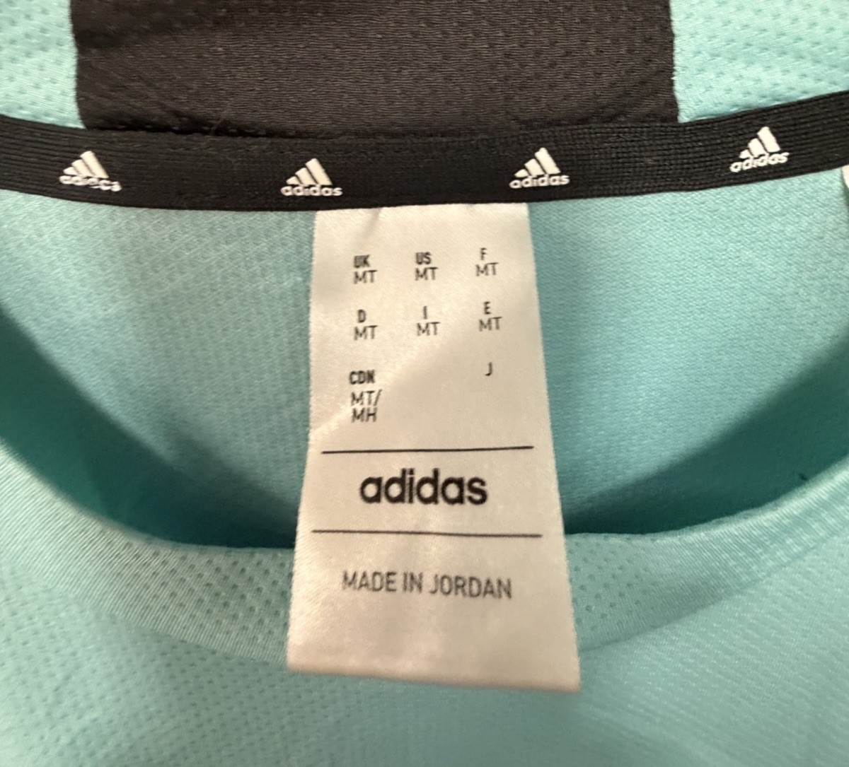 Adidas Men’s medium tall shirt Lot light blue seafoam green athletic activewear gallery
