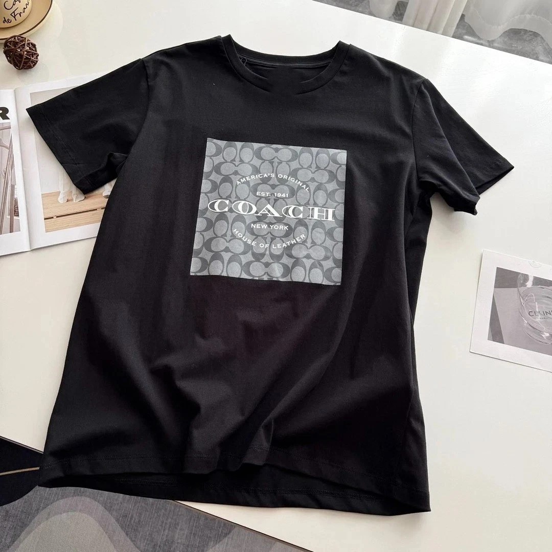 Unisex White Black Cotton T-Shirt HOT ITEM gallery