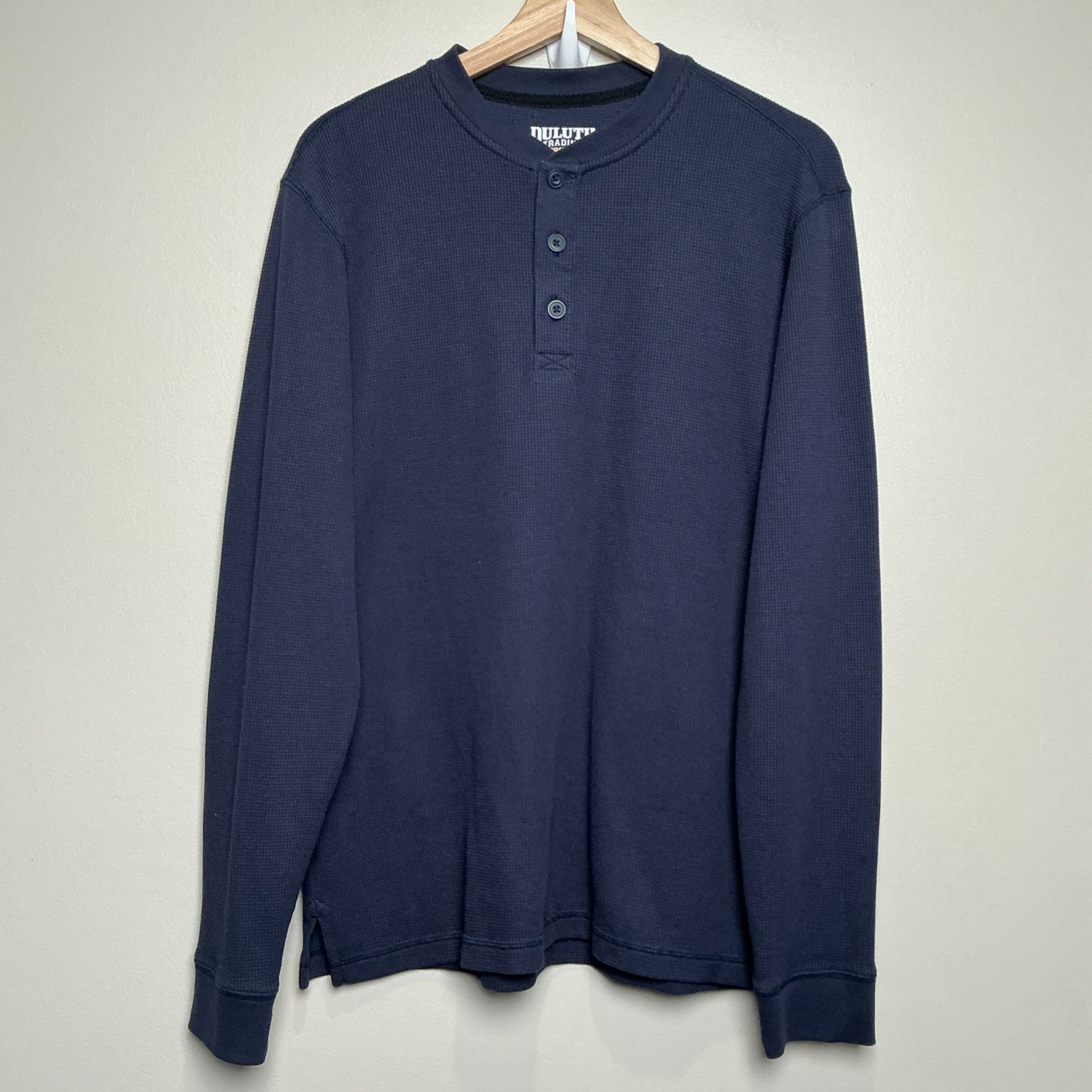 Duluth 40 Grit Henley Thermal Shirt S Standard Fit Untucked Length Blue gallery