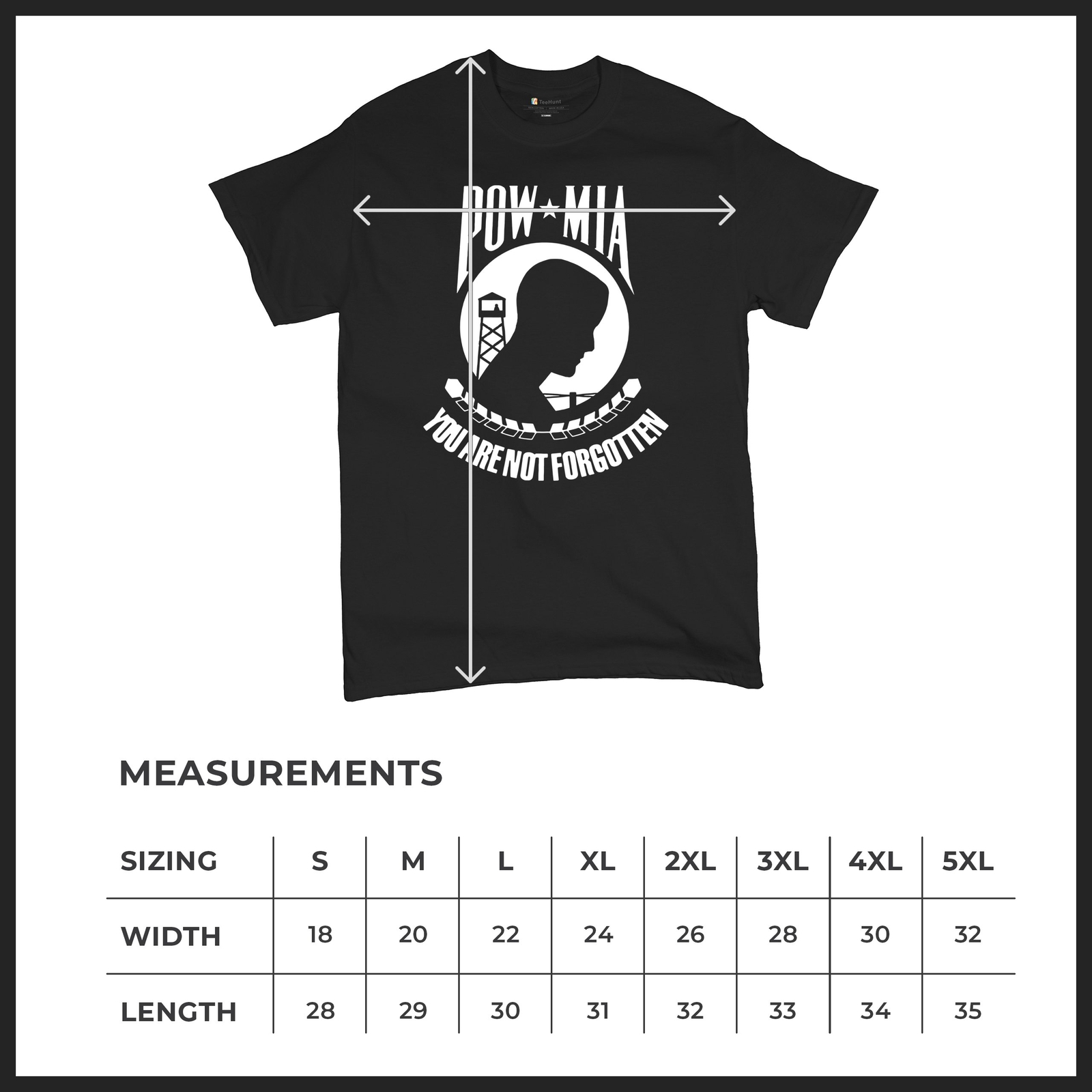 POW MIA You Are Not Forgotten T-Shirt Patriotic Tee Shirt gallery