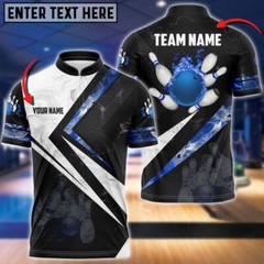 5 Color Personalized 3D Bowling And Pins Smoky Flame Bowling Jerseys