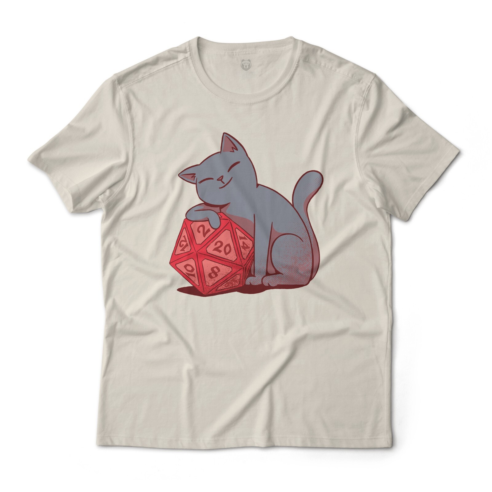 Dungeons And Dragons Cat D20 Dice Graphic T-Shirt Lightweight Cotton Tee Unisex