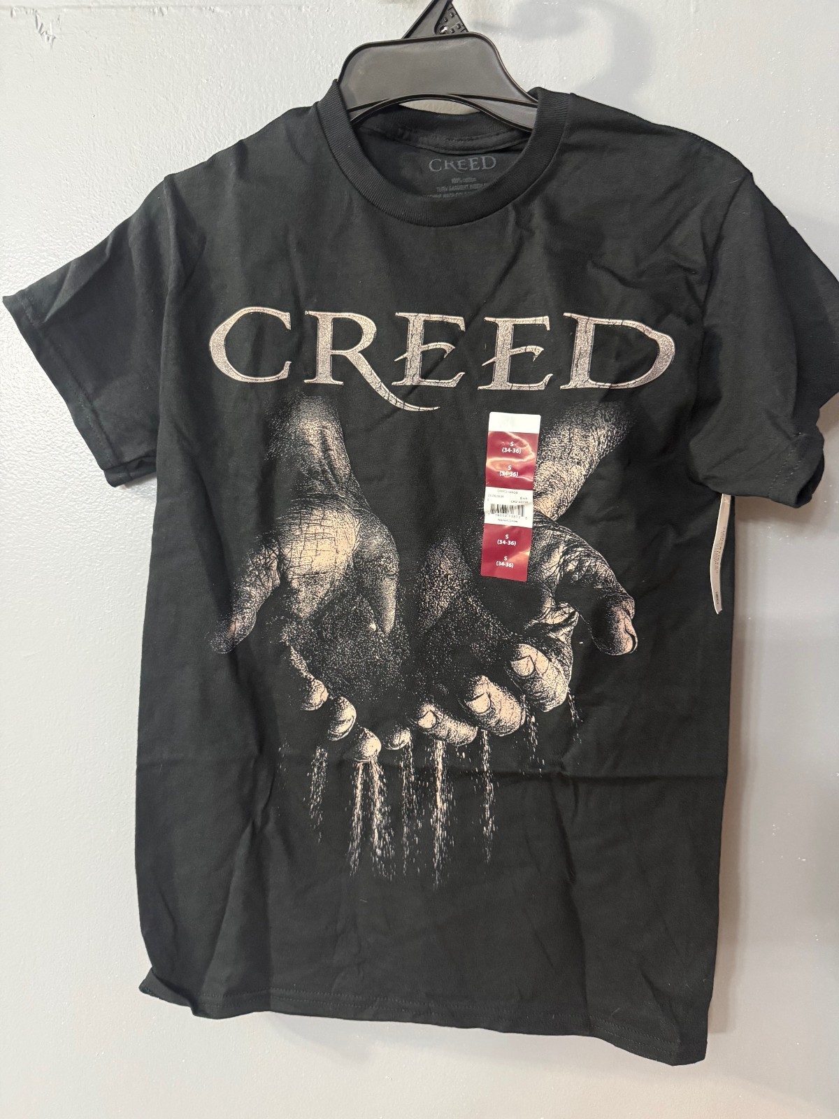 Creed Hands Graphic Band T-Shirt Black Men's Size S (34-36) NWT gallery