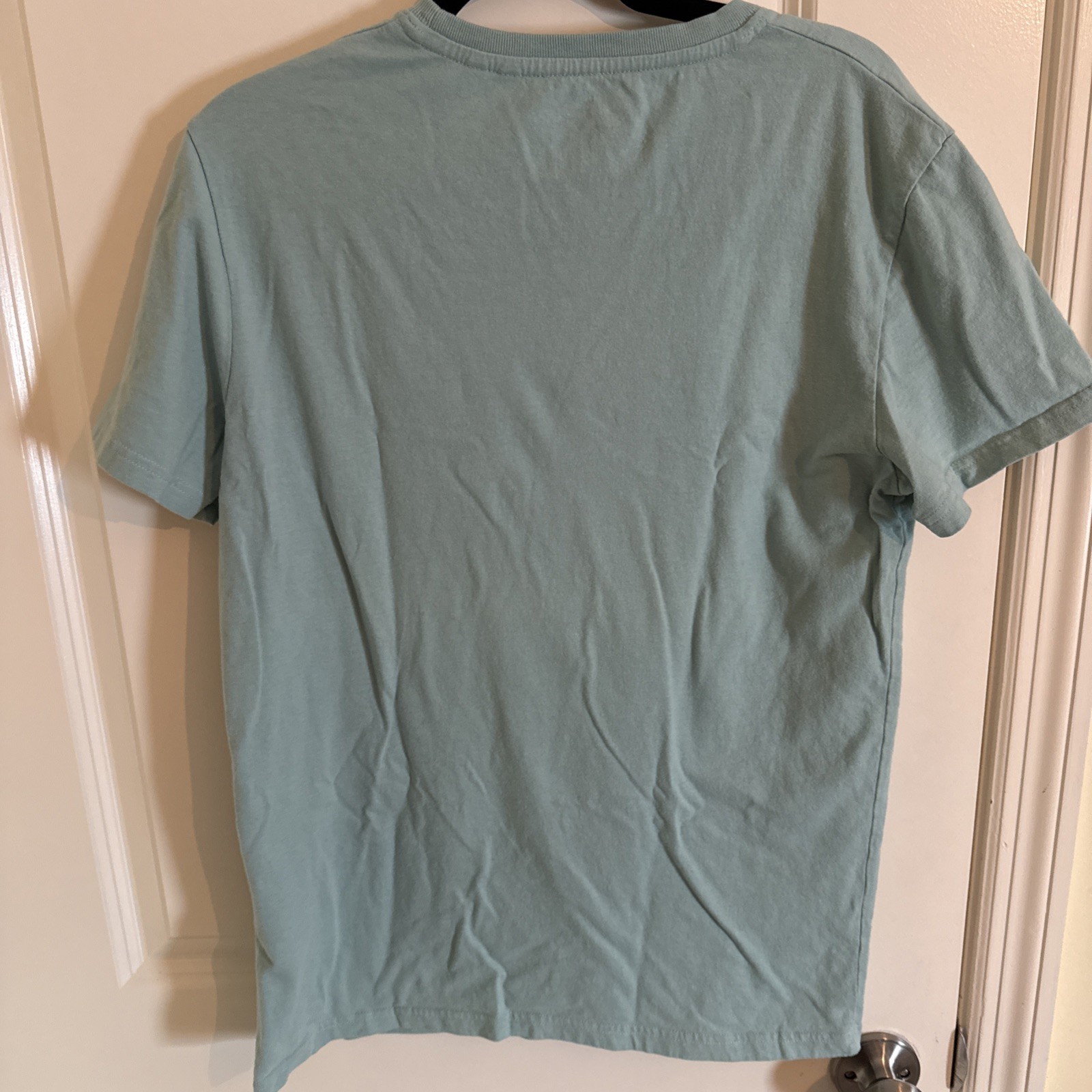 Vintage SUPERDRY Premium Goods Graphic T-Shirt Light Blue Men's Large gallery