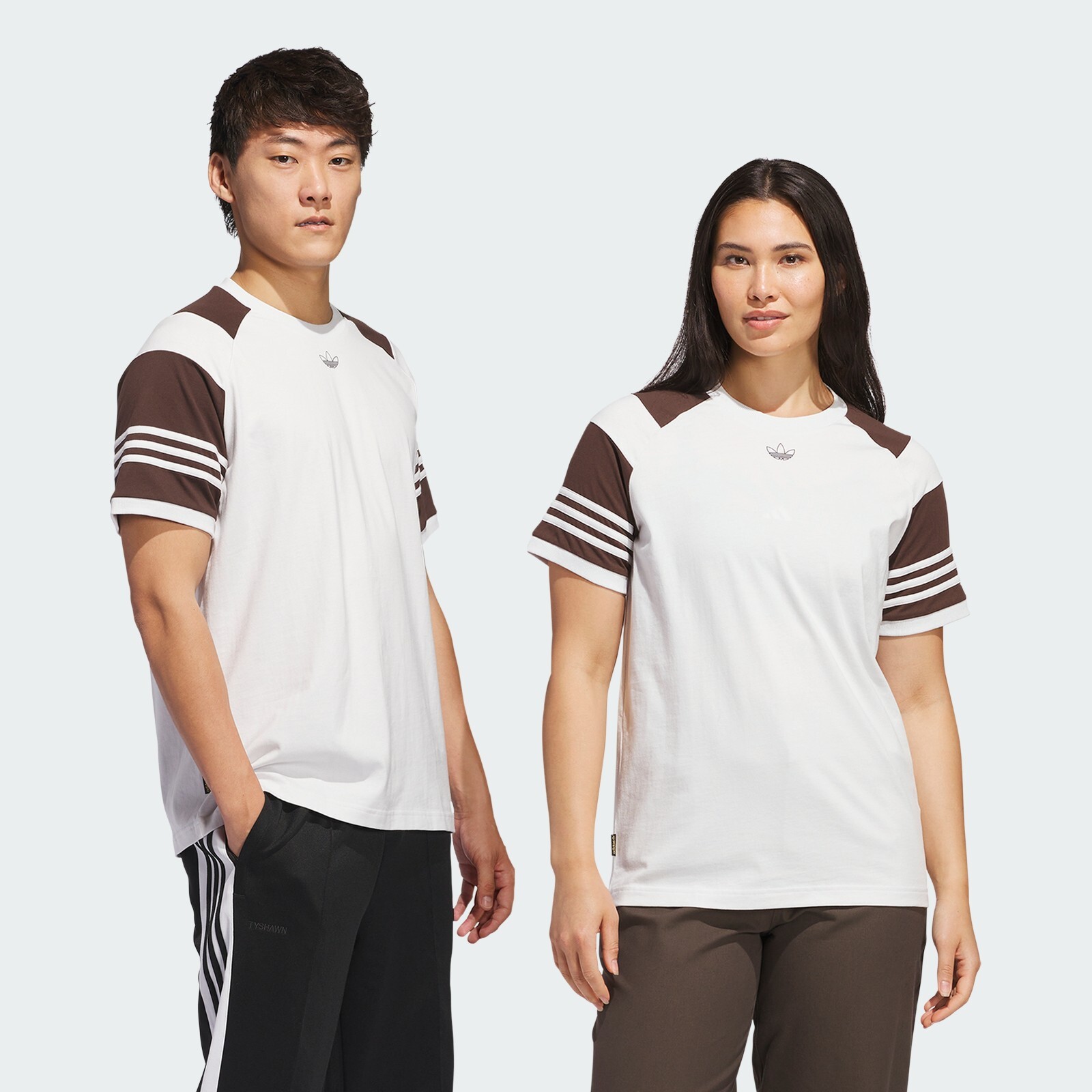 Adidas men Tyshawn Tee (Gender Neutral); Crystal White / Dark Brown; M gallery