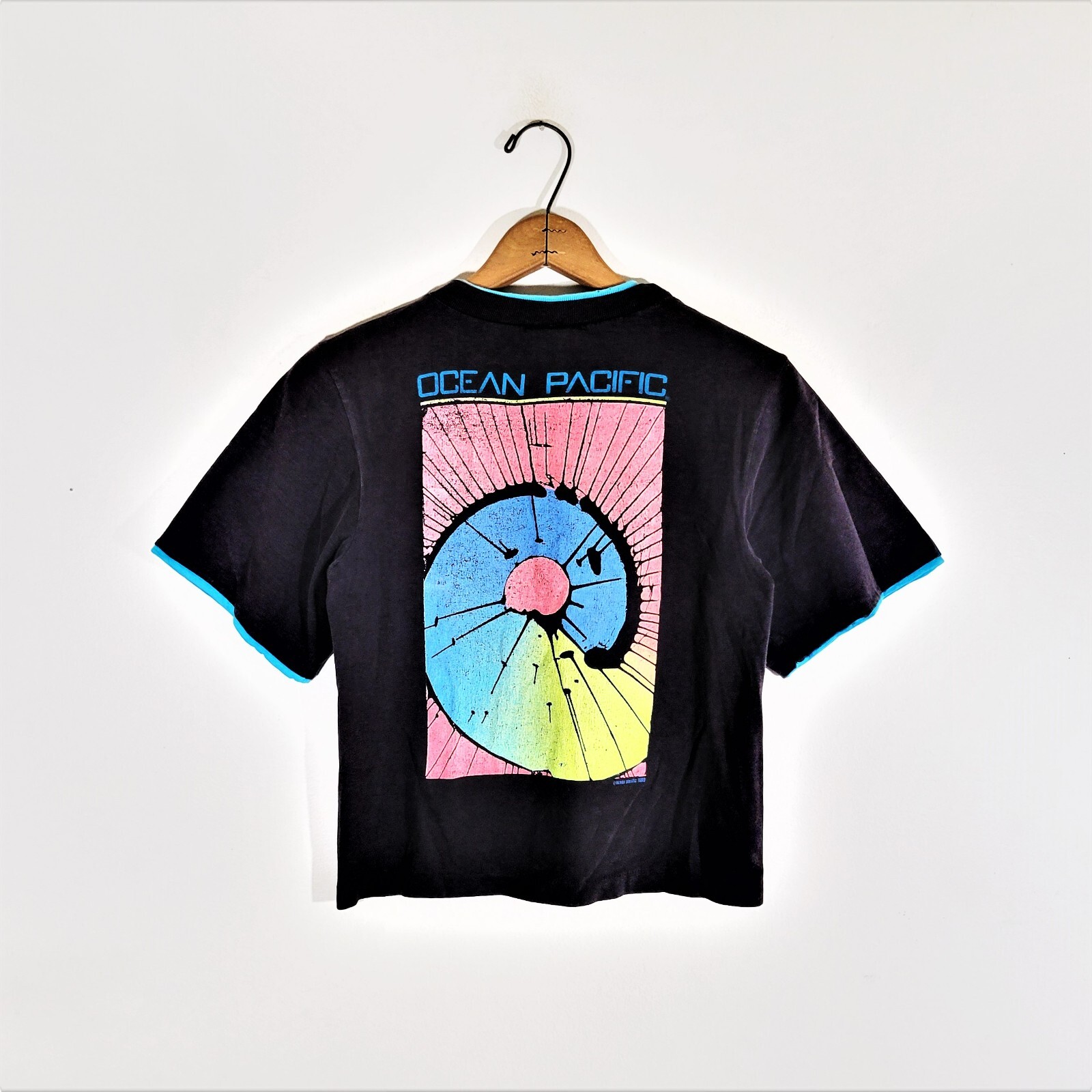 Vintage 80s Ocean Pacific T Shirt Vtg 1989 Psychedelic Surf Skate OP Tee USA S gallery