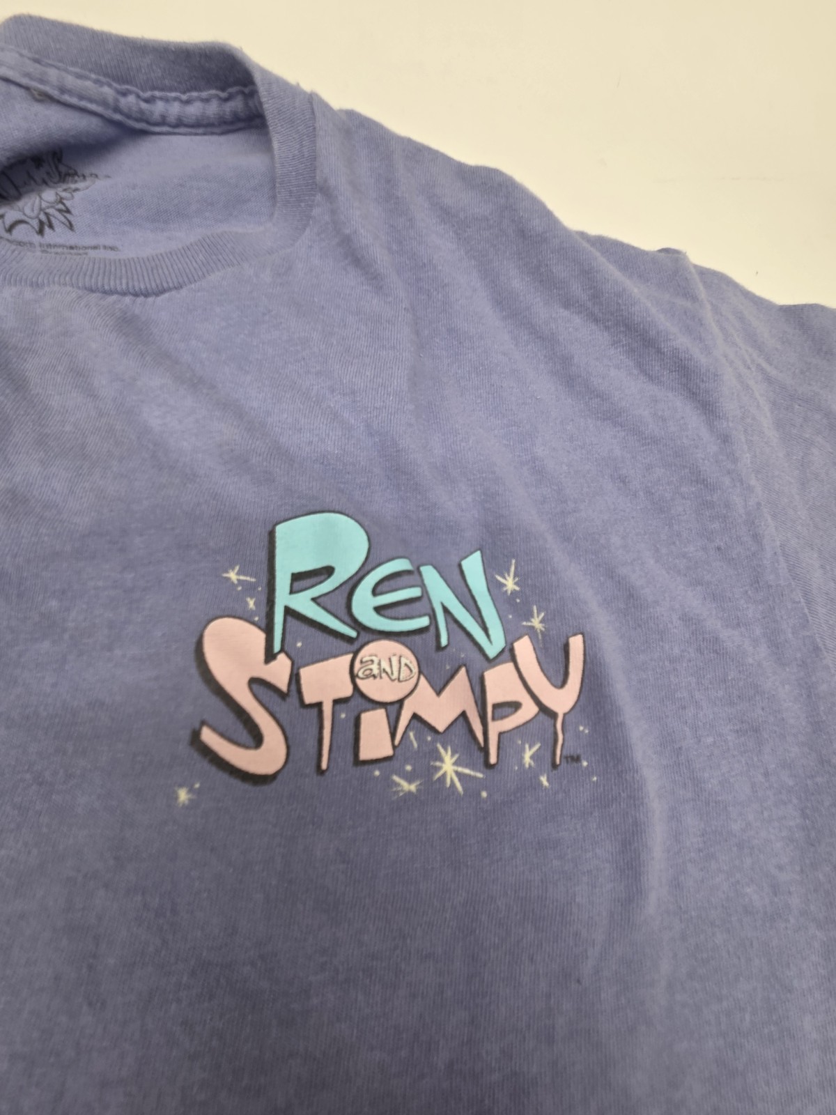 Ren And Stimpy Shirt Size Medium Periwinkle Blue Two Sided Print Design gallery