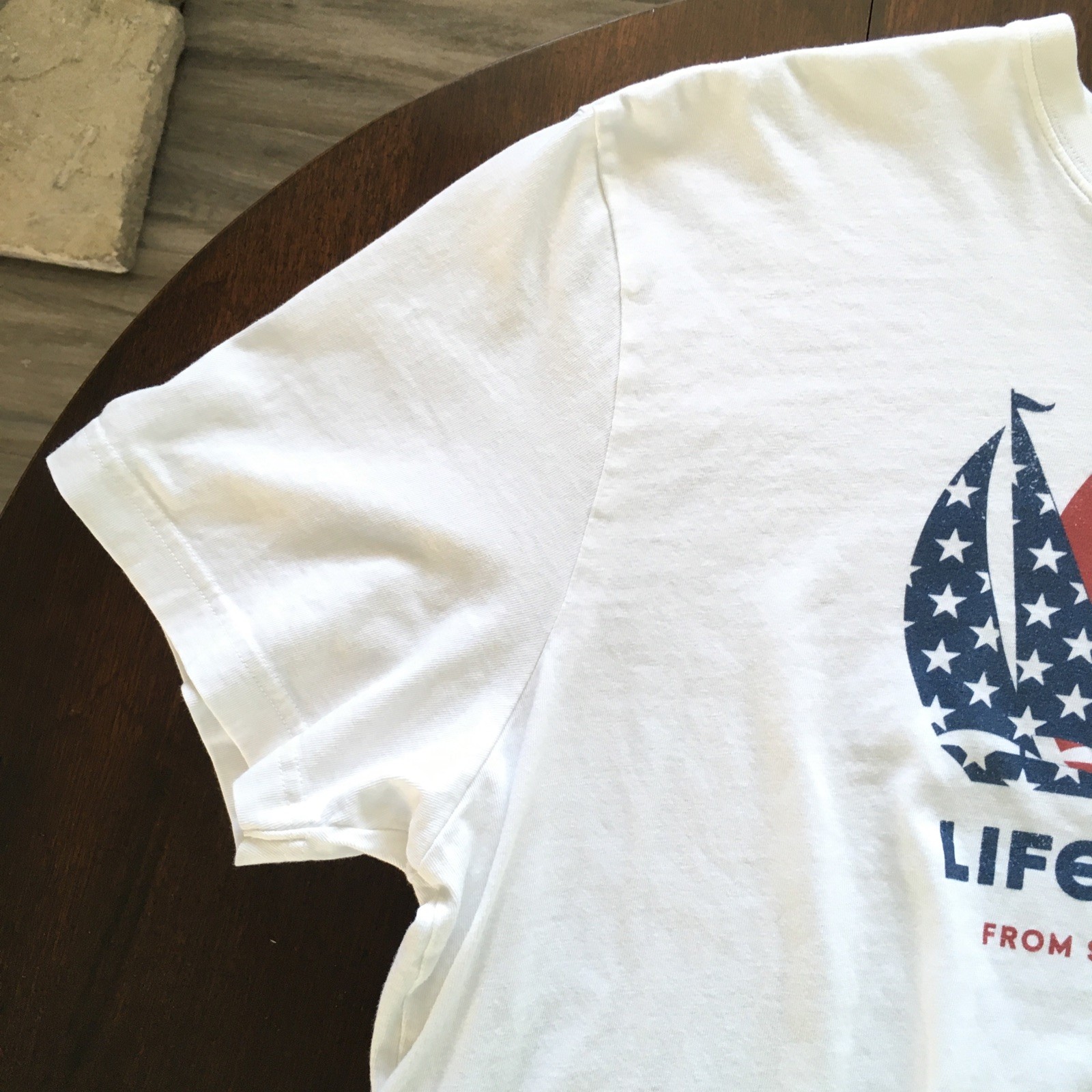 Life Is Good Men’s Crusher Tee USA Sailbaot FROM SEA TO SHINING SEA America XL gallery