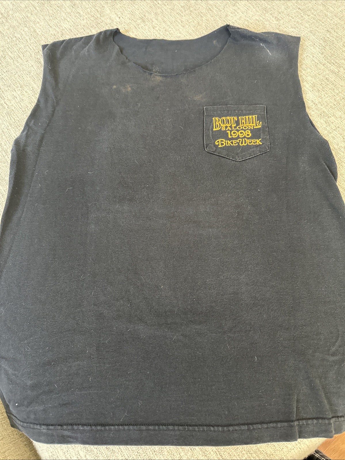 1998 VTG Boot Hill Saloon Bike Week Cut Off T Shirt Black gallery