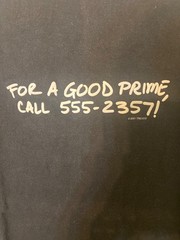 Discovery Channel store t shirt washed black large prime number joke tee