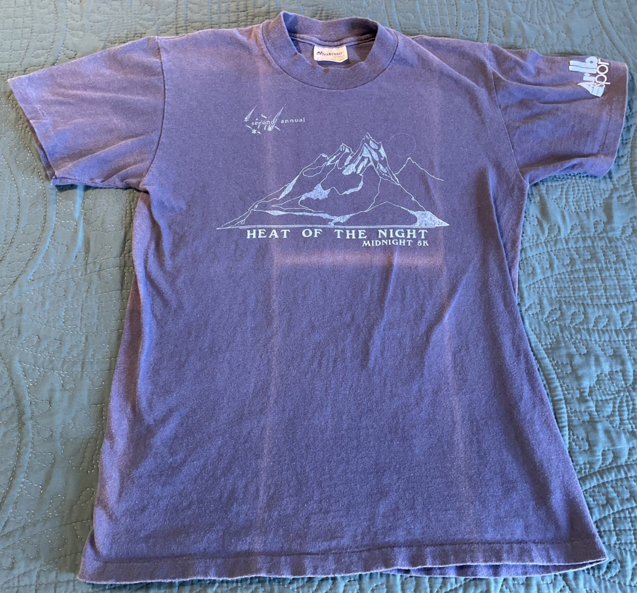 1980’s Stedman Hi- Crew Graphic Runners T-Shirt, Heat Of The Night, S-M