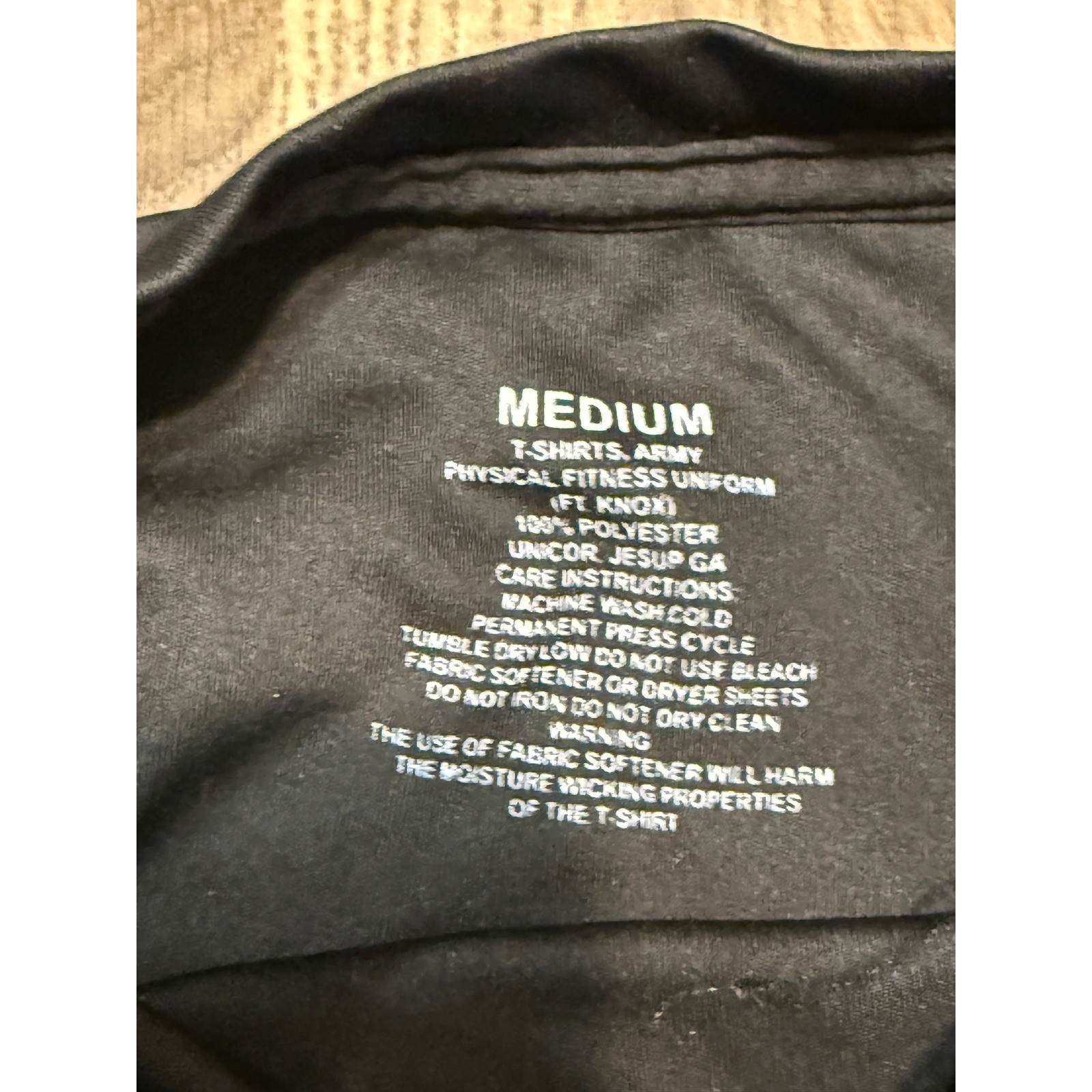 US Army Physical Fitness Uniform APFU T-Shirt Mens Medium Black Moisture Wicking gallery
