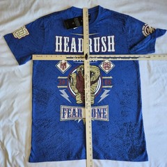 Headrush Notorious Fear None MMA Y2K Blue M Double-sided Graphic T-Shirt Tee NWT